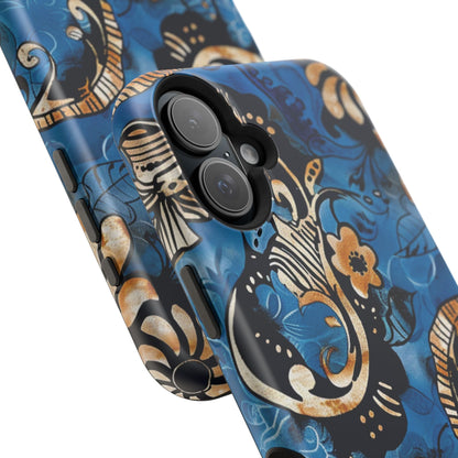 Floral Blue Paisley Magnetic Impact Phone Case - DIGITAL X