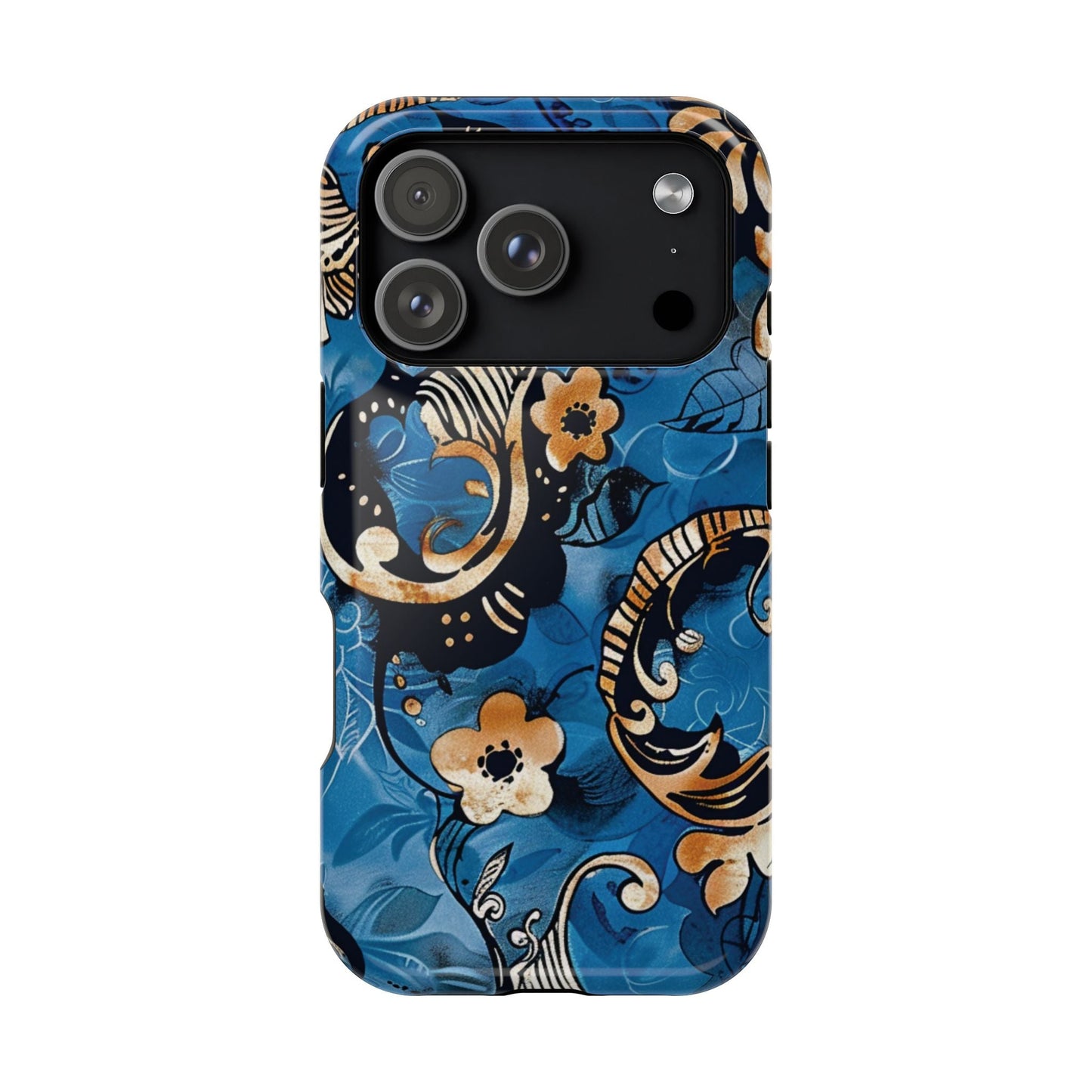 Floral Blue Paisley Magnetic Impact Phone Case - DIGITAL X