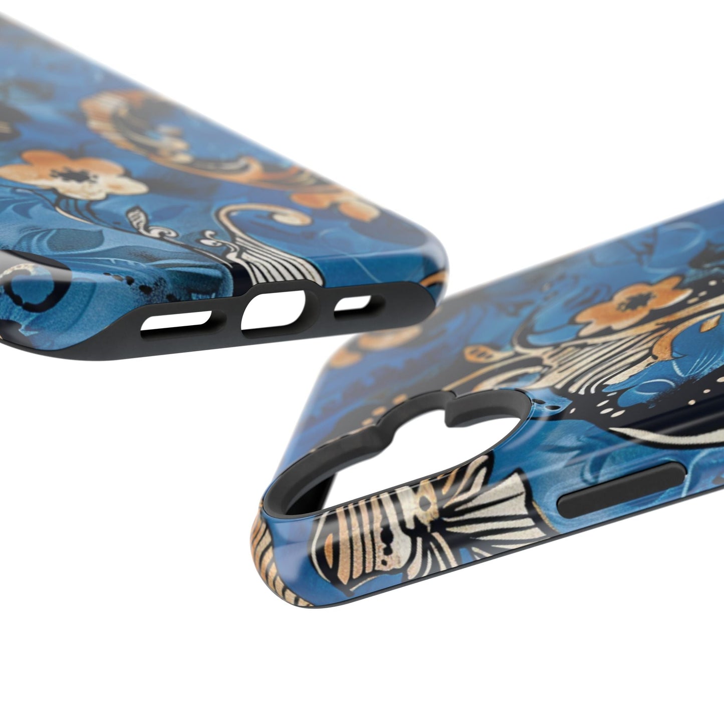 Floral Blue Paisley Magnetic Impact Phone Case - DIGITAL X