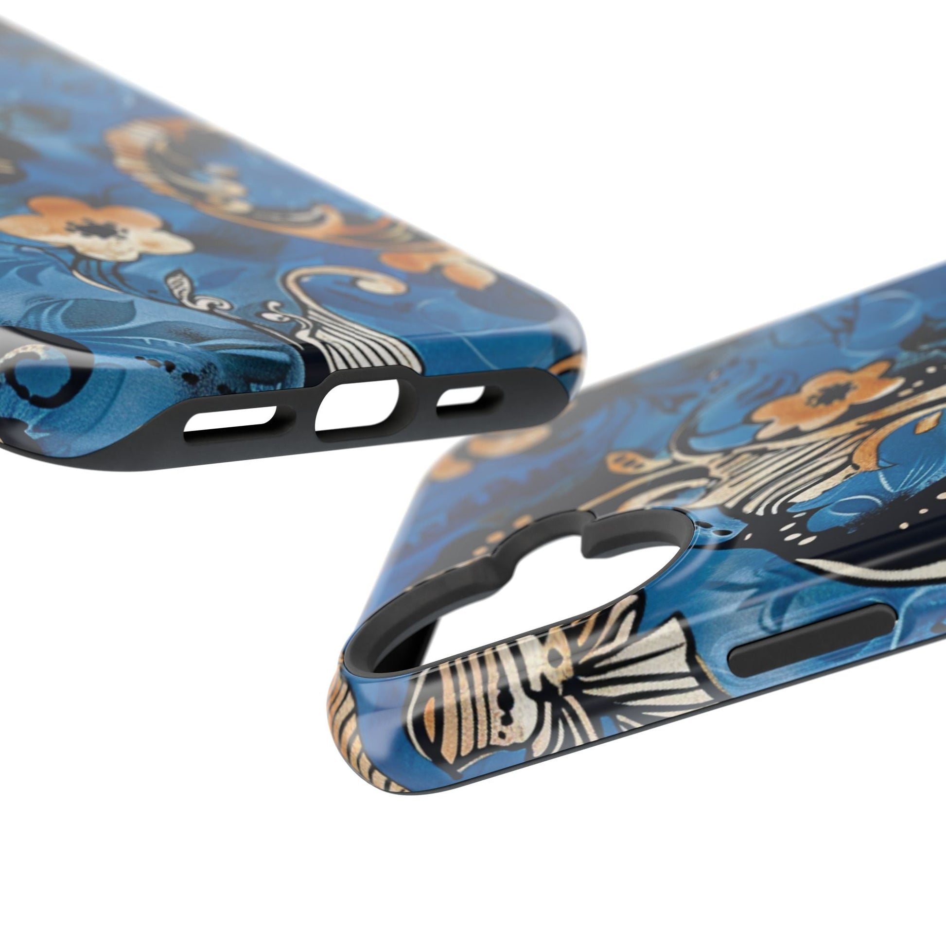 Floral Blue Paisley Magnetic Impact Phone Case - DIGITAL X