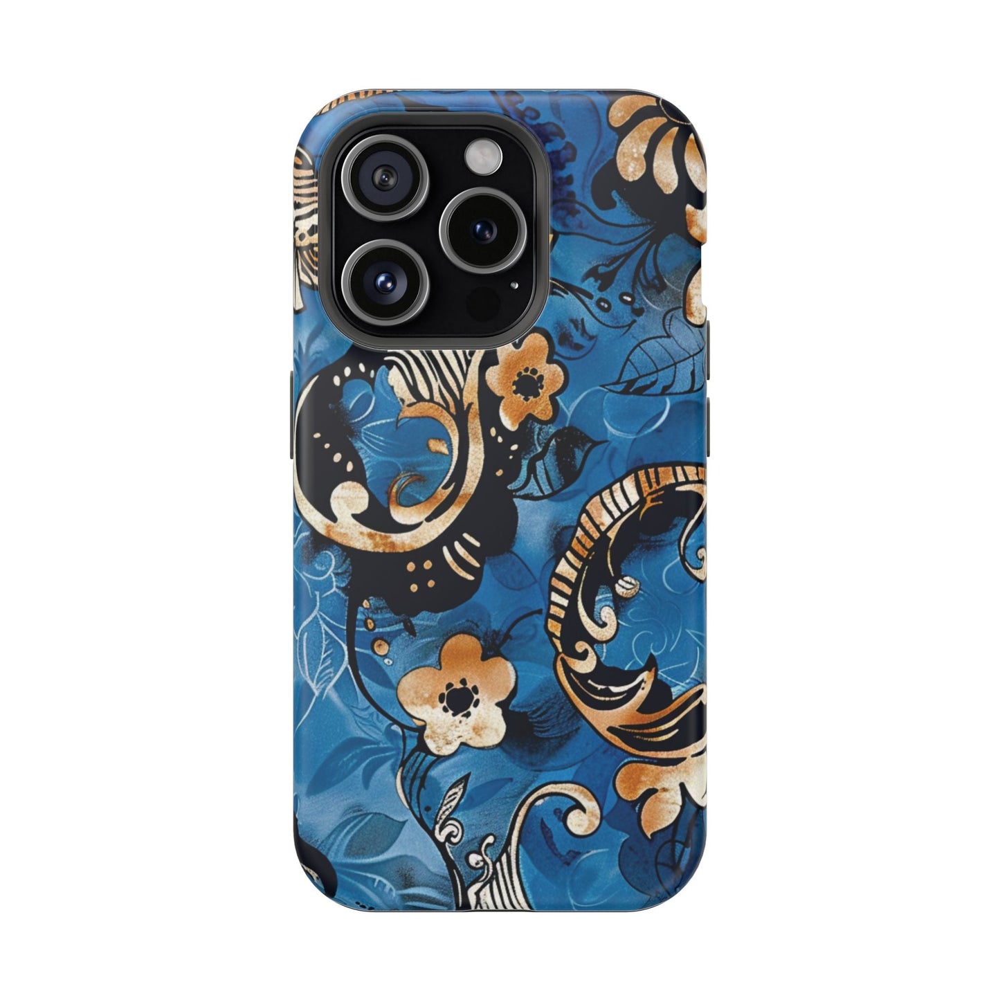 Floral Blue Paisley Magnetic Impact Phone Case - DIGITAL X