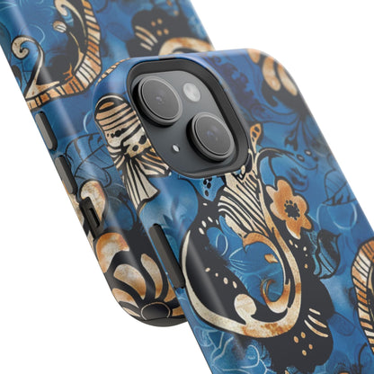 Floral Blue Paisley Magnetic Impact Phone Case - DIGITAL X