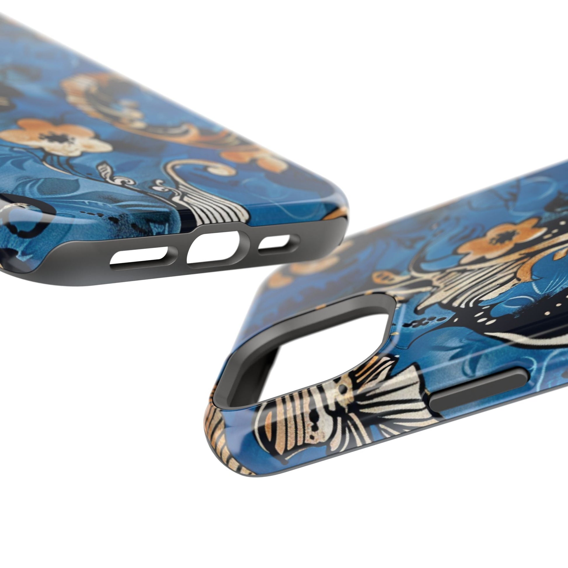 Floral Blue Paisley Magnetic Impact Phone Case - DIGITAL X