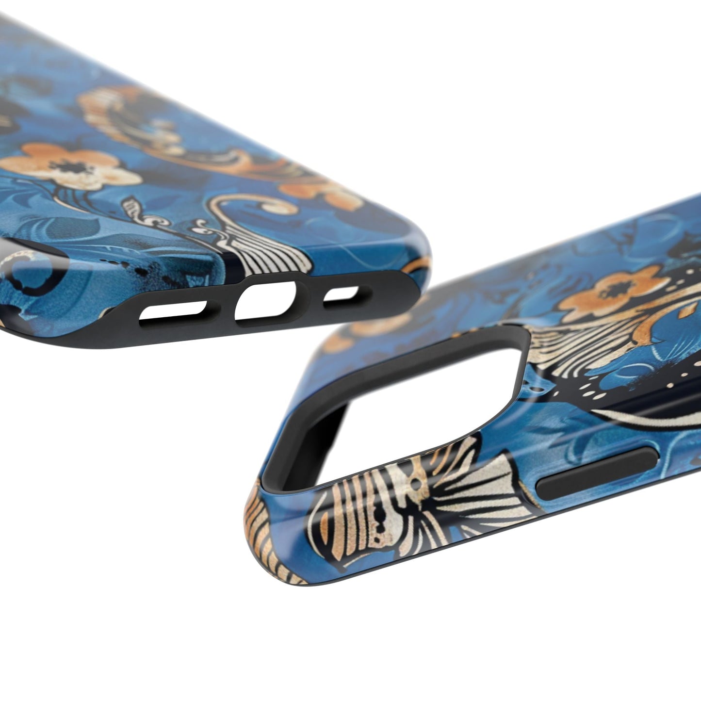 Floral Blue Paisley Magnetic Impact Phone Case - DIGITAL X
