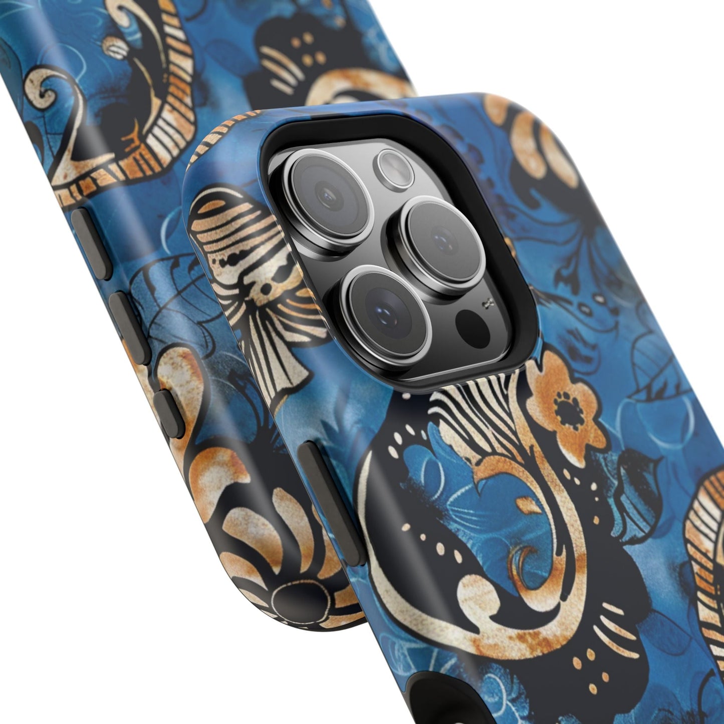 Floral Blue Paisley Magnetic Impact Phone Case - DIGITAL X