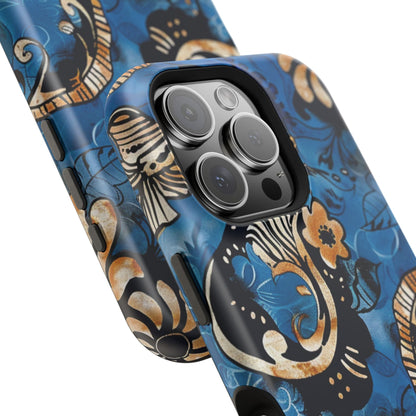 Floral Blue Paisley Magnetic Impact Phone Case - DIGITAL X