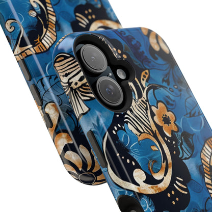 Floral Blue Paisley Magnetic Impact Phone Case - DIGITAL X