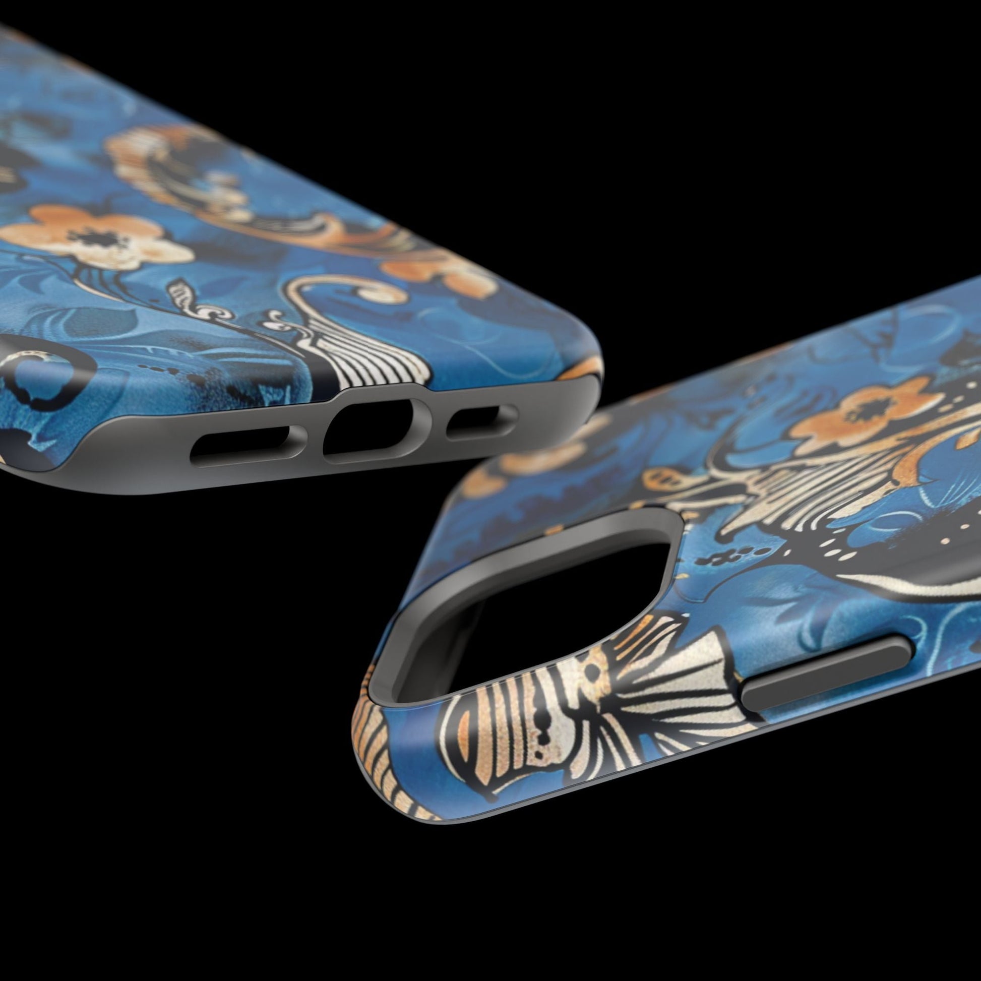 Floral Blue Paisley Magnetic Impact Phone Case - DIGITAL X