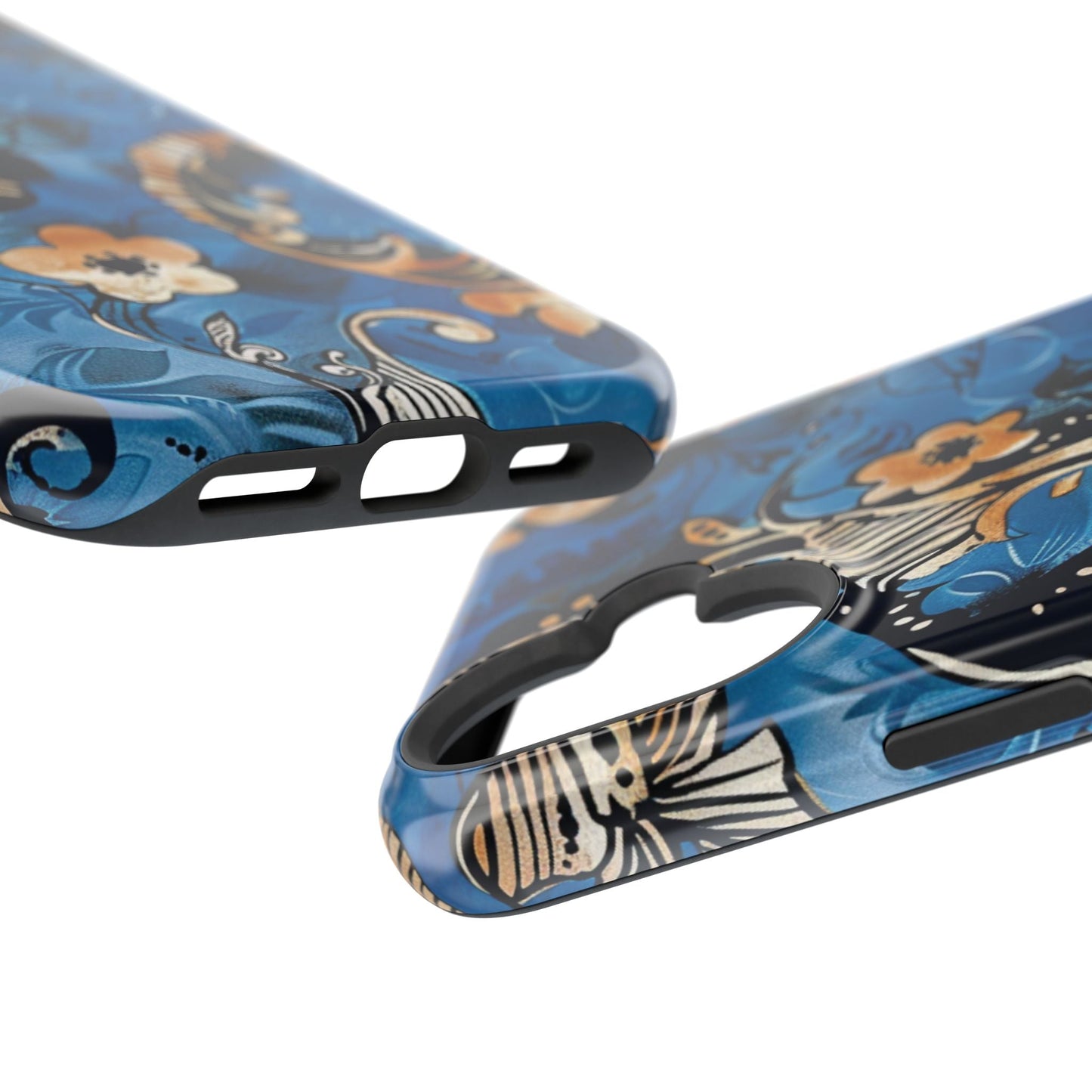 Floral Blue Paisley Magnetic Impact Phone Case - DIGITAL X