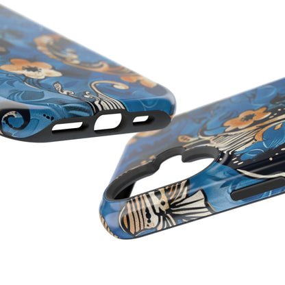 Floral Blue Paisley Magnetic Impact Phone Case - DIGITAL X