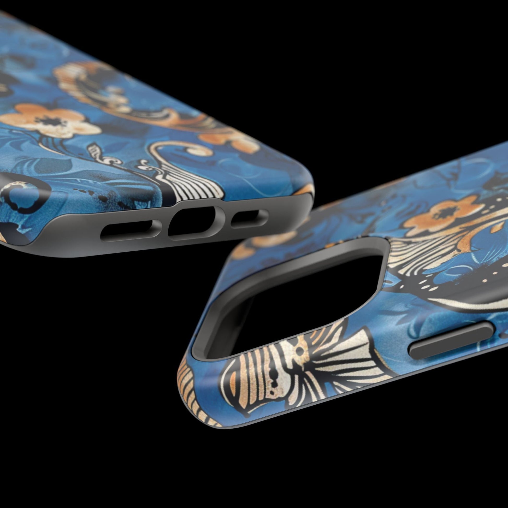 Floral Blue Paisley Magnetic Impact Phone Case - DIGITAL X