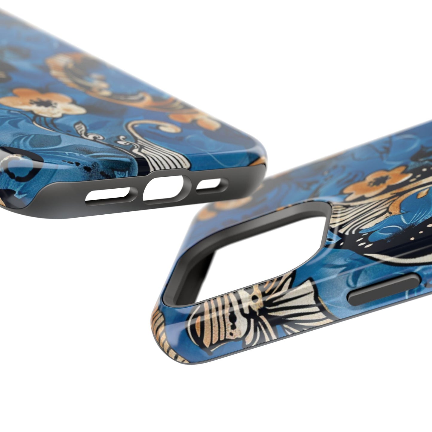 Floral Blue Paisley Magnetic Impact Phone Case - DIGITAL X