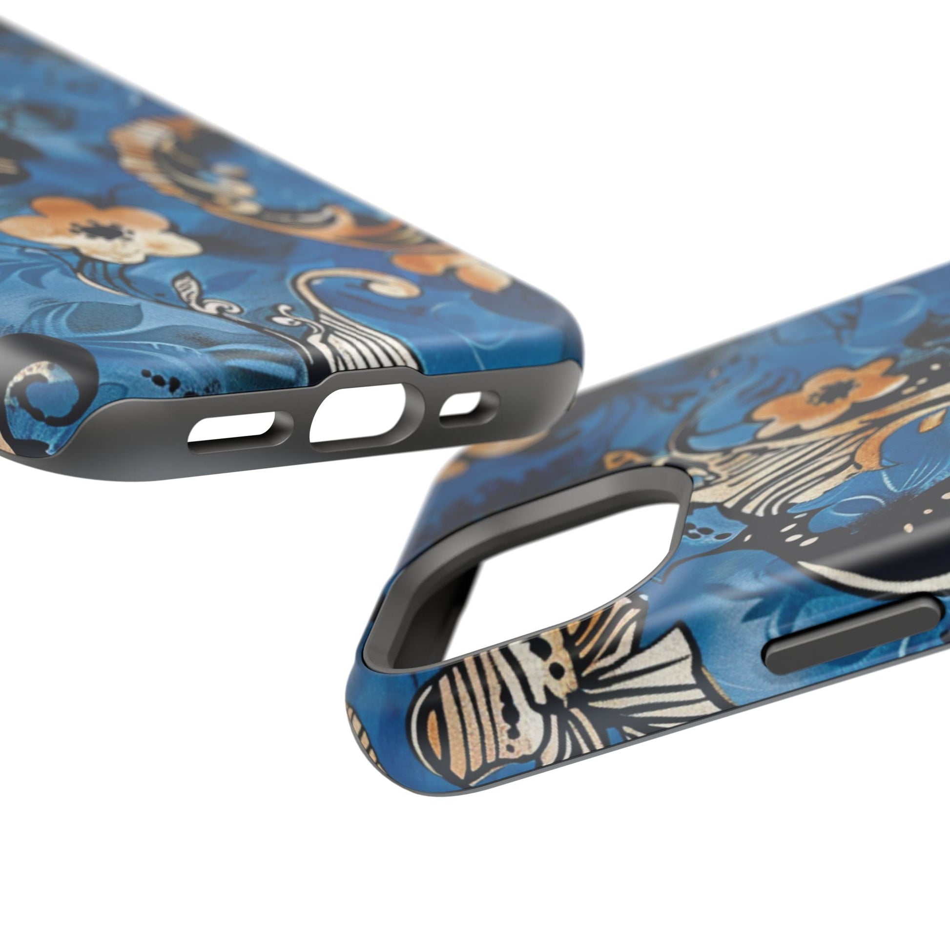 Floral Blue Paisley Magnetic Impact Phone Case - DIGITAL X