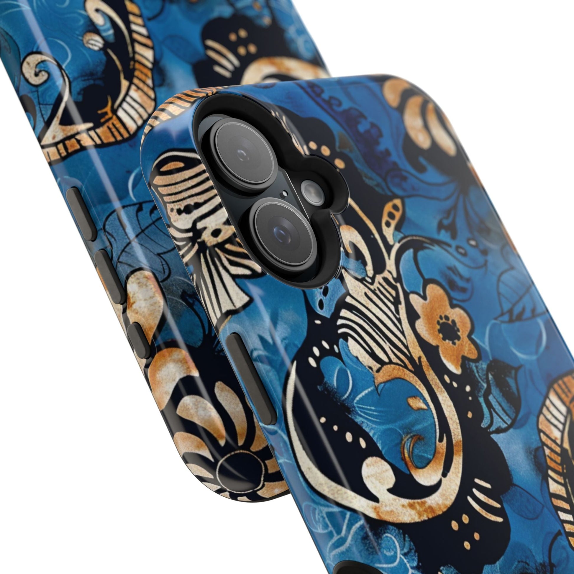Floral Blue Paisley Magnetic Impact Phone Case - DIGITAL X