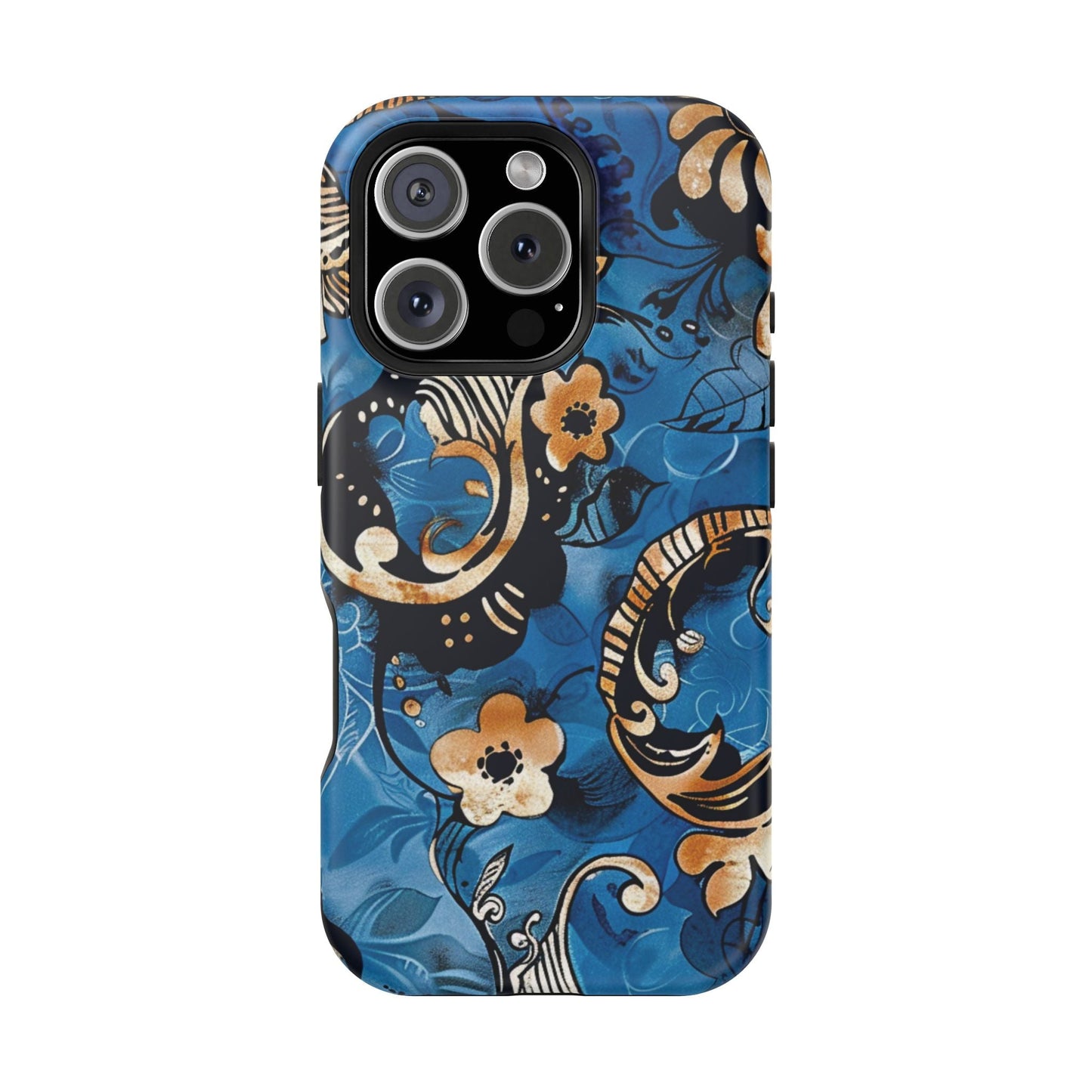 Floral Blue Paisley Magnetic Impact Phone Case - DIGITAL X