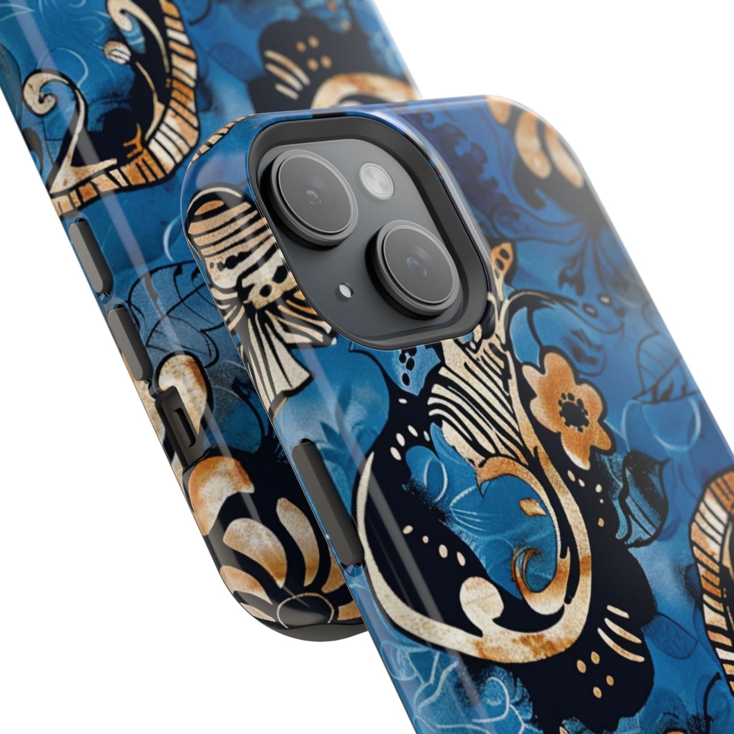 Floral Blue Paisley Magnetic Impact Phone Case - DIGITAL X