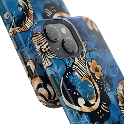 Floral Blue Paisley Magnetic Impact Phone Case - DIGITAL X