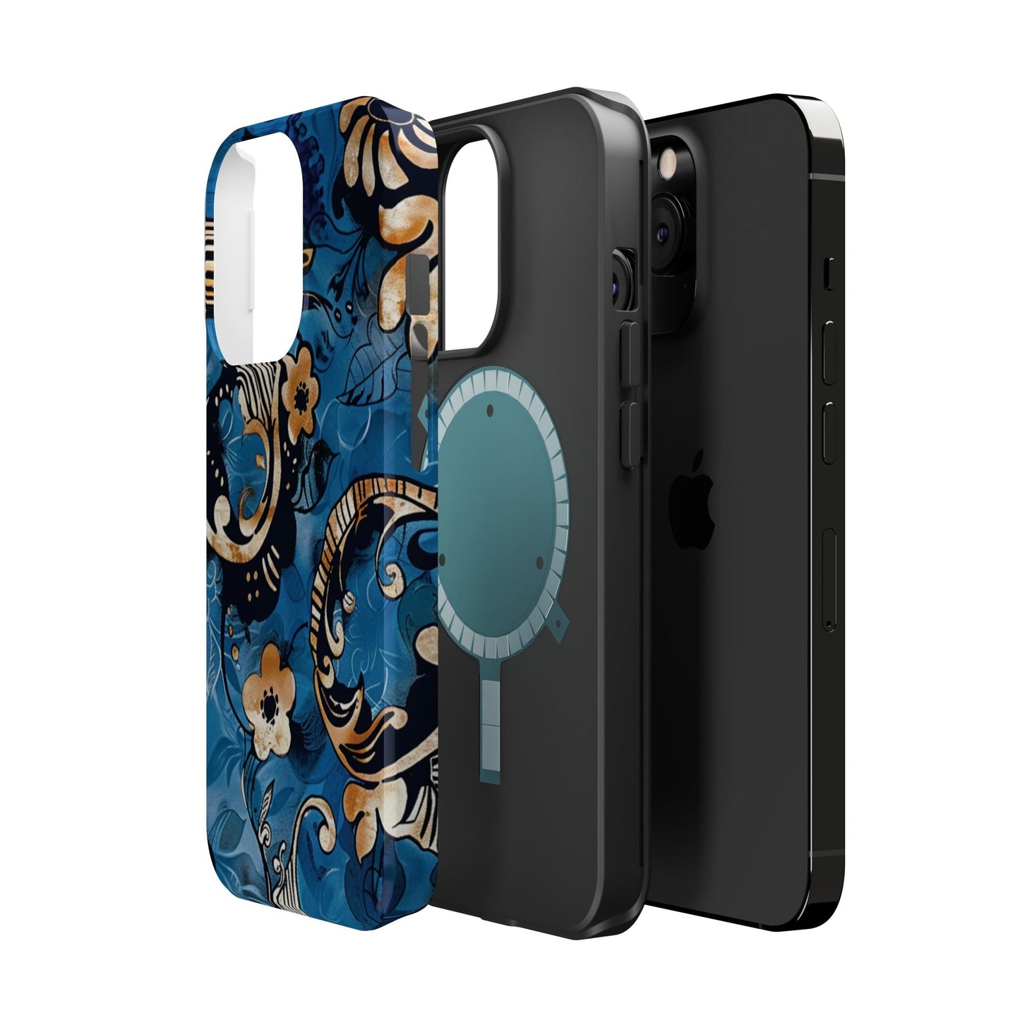 Floral Blue Paisley Magnetic Impact Phone Case - DIGITAL X