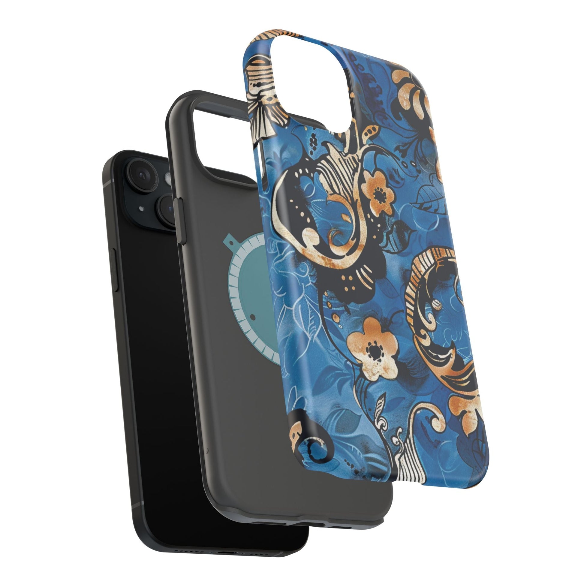 Floral Blue Paisley Magnetic Impact Phone Case - DIGITAL X