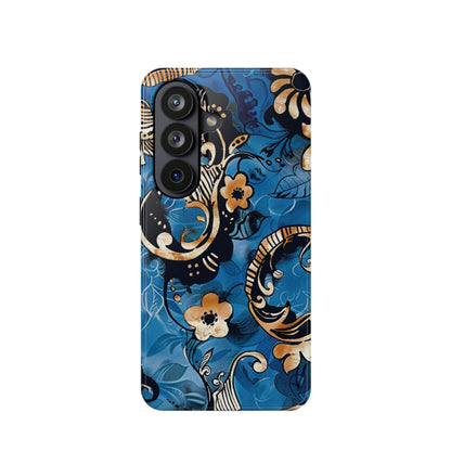 Floral Blue Paisley Magnetic Impact Phone Case - DIGITAL X