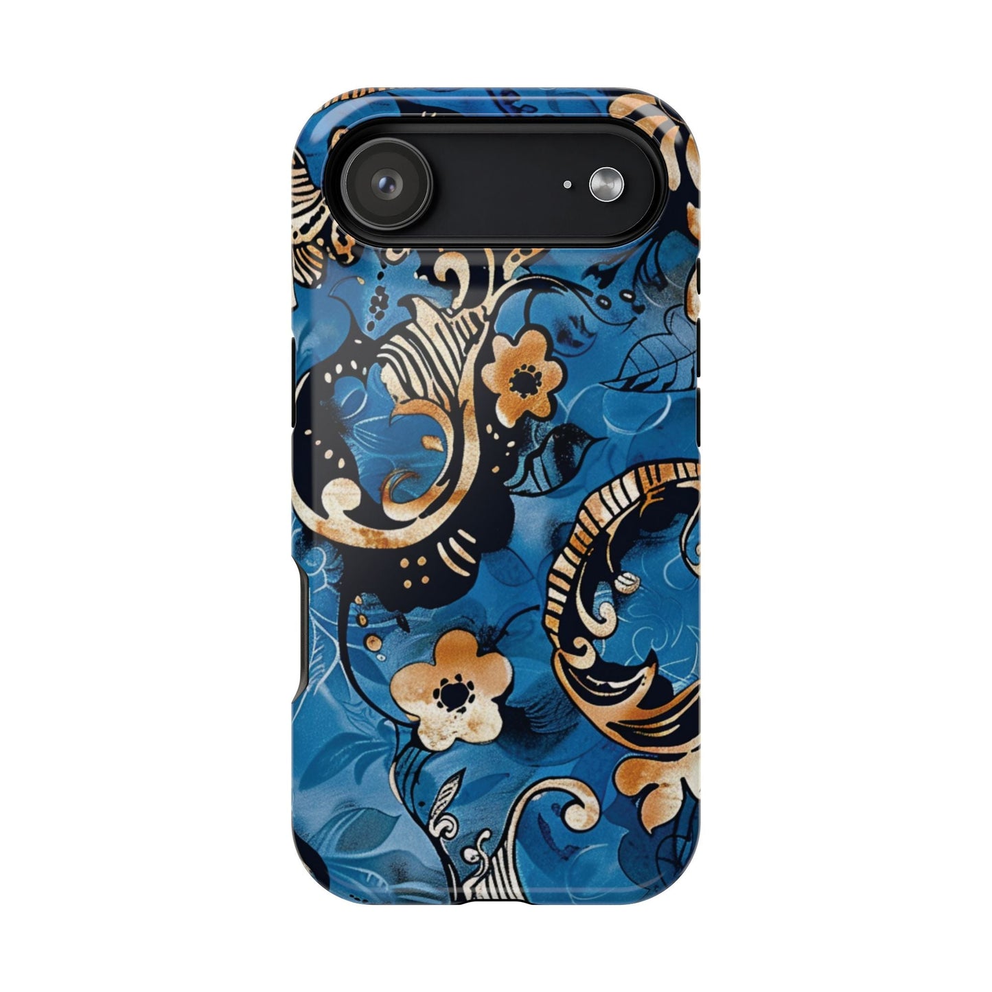 Floral Blue Paisley Magnetic Impact Phone Case - DIGITAL X