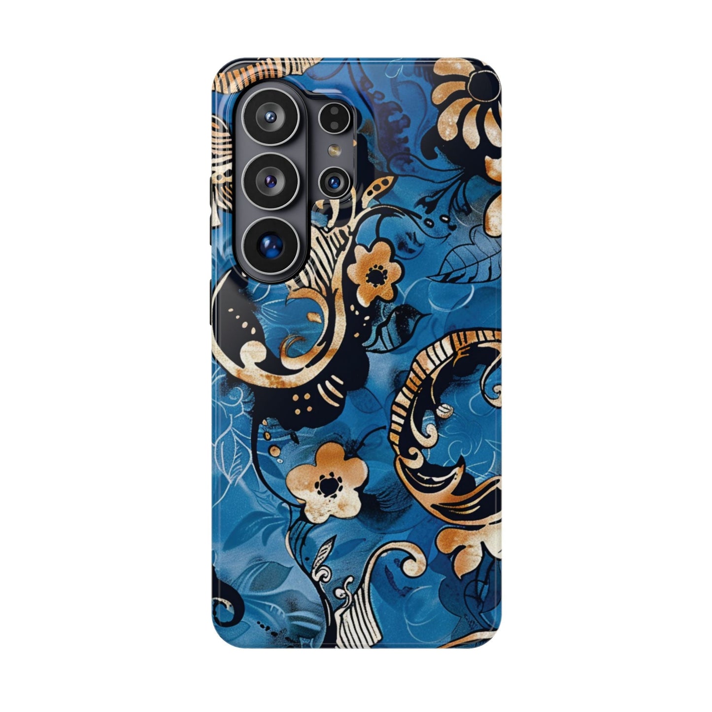 Floral Blue Paisley Magnetic Impact Phone Case - DIGITAL X