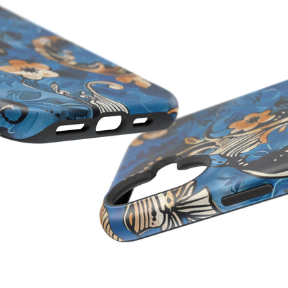 Floral Blue Paisley Magnetic Impact Phone Case - DIGITAL X