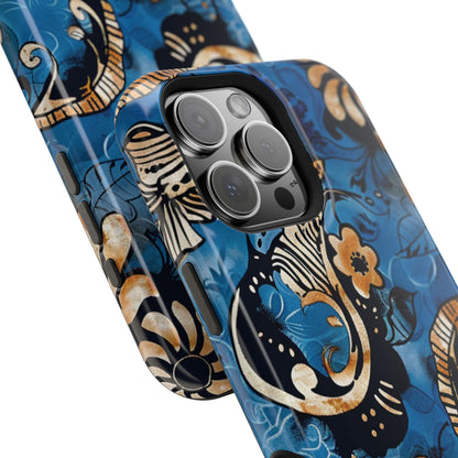 Floral Blue Paisley Magnetic Impact Phone Case - DIGITAL X