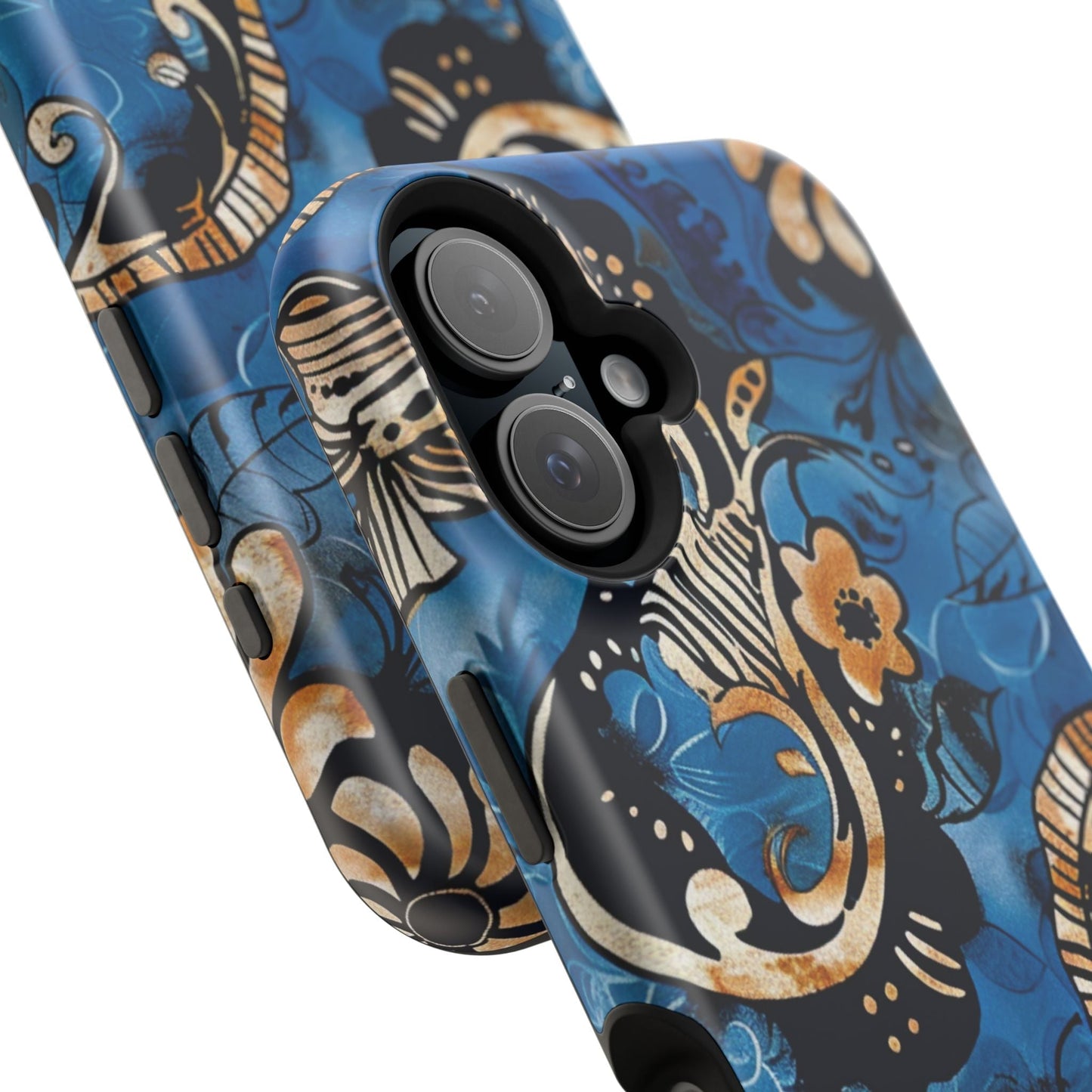 Floral Blue Paisley Magnetic Impact Phone Case - DIGITAL X