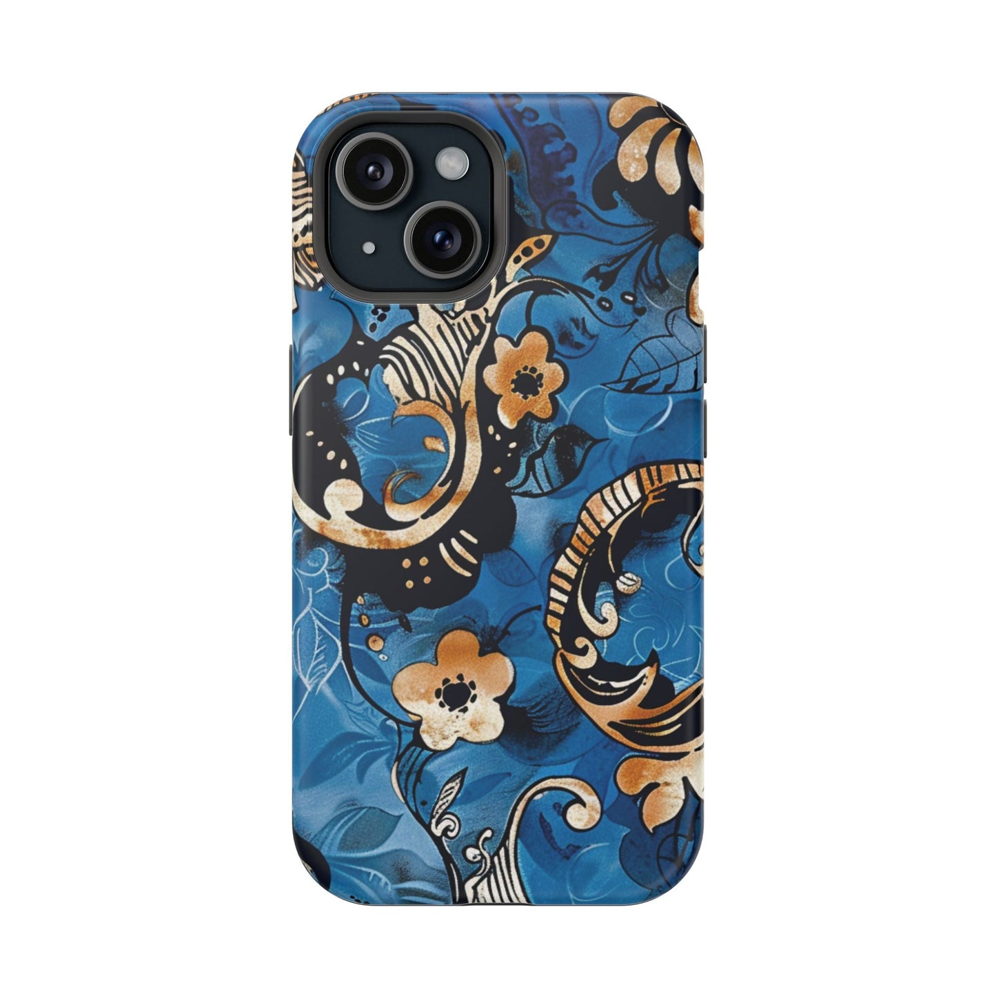 Floral Blue Paisley Magnetic Impact Phone Case - DIGITAL X