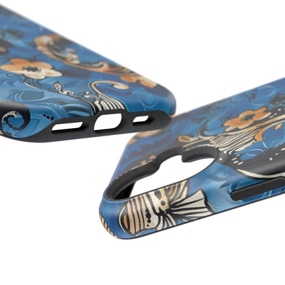 Floral Blue Paisley Magnetic Impact Phone Case - DIGITAL X