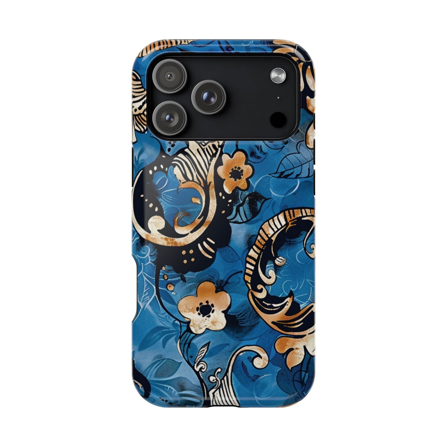 Floral Blue Paisley Magnetic Impact Phone Case - DIGITAL X