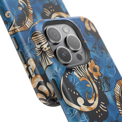 Floral Blue Paisley Magnetic Impact Phone Case - DIGITAL X
