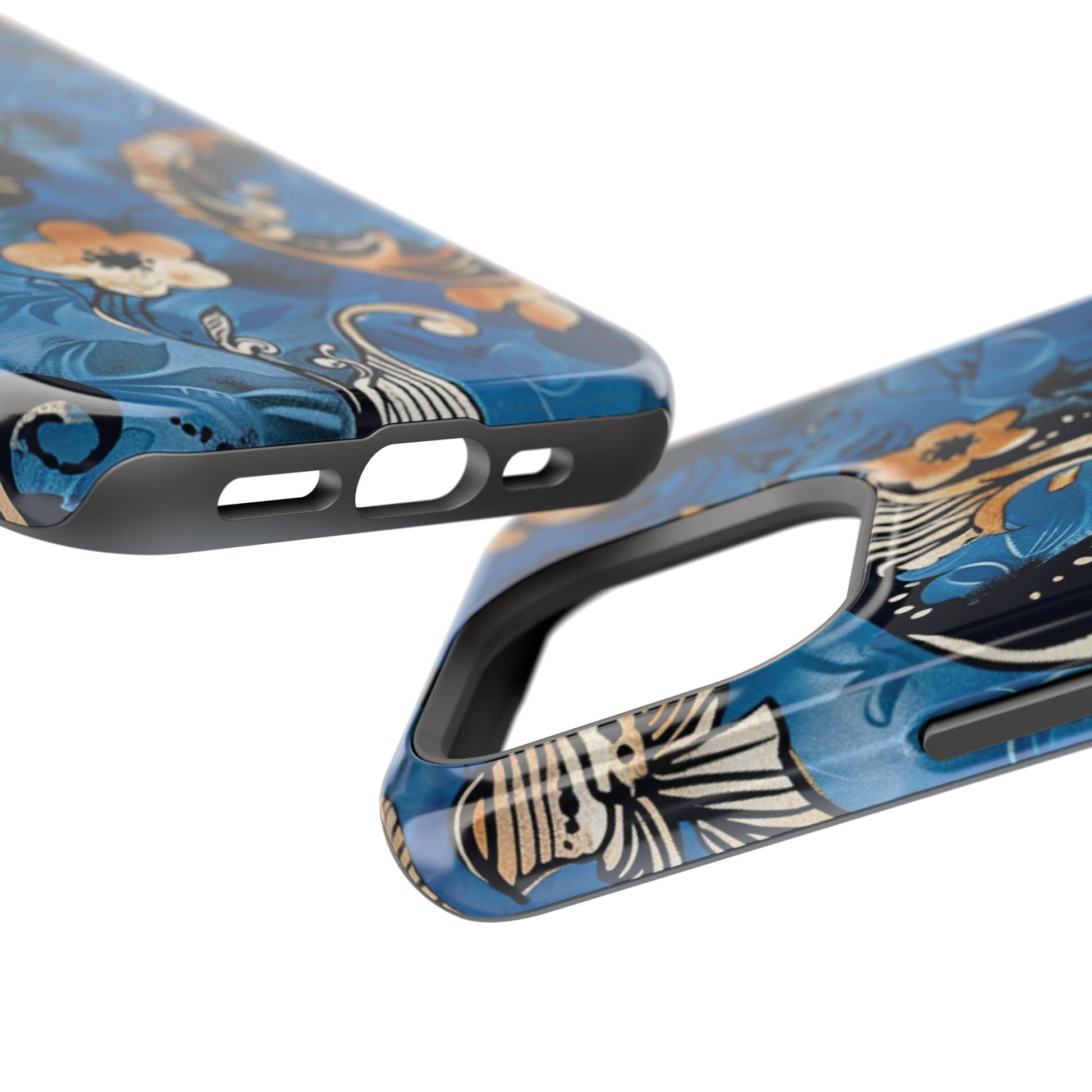 Floral Blue Paisley Magnetic Impact Phone Case - DIGITAL X