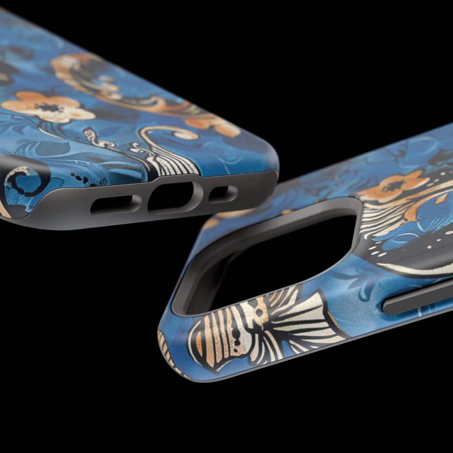 Floral Blue Paisley Magnetic Impact Phone Case - DIGITAL X