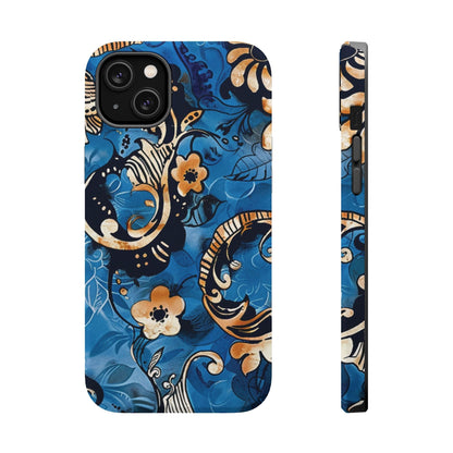 Floral Blue Paisley Magnetic Impact Phone Case - DIGITAL X
