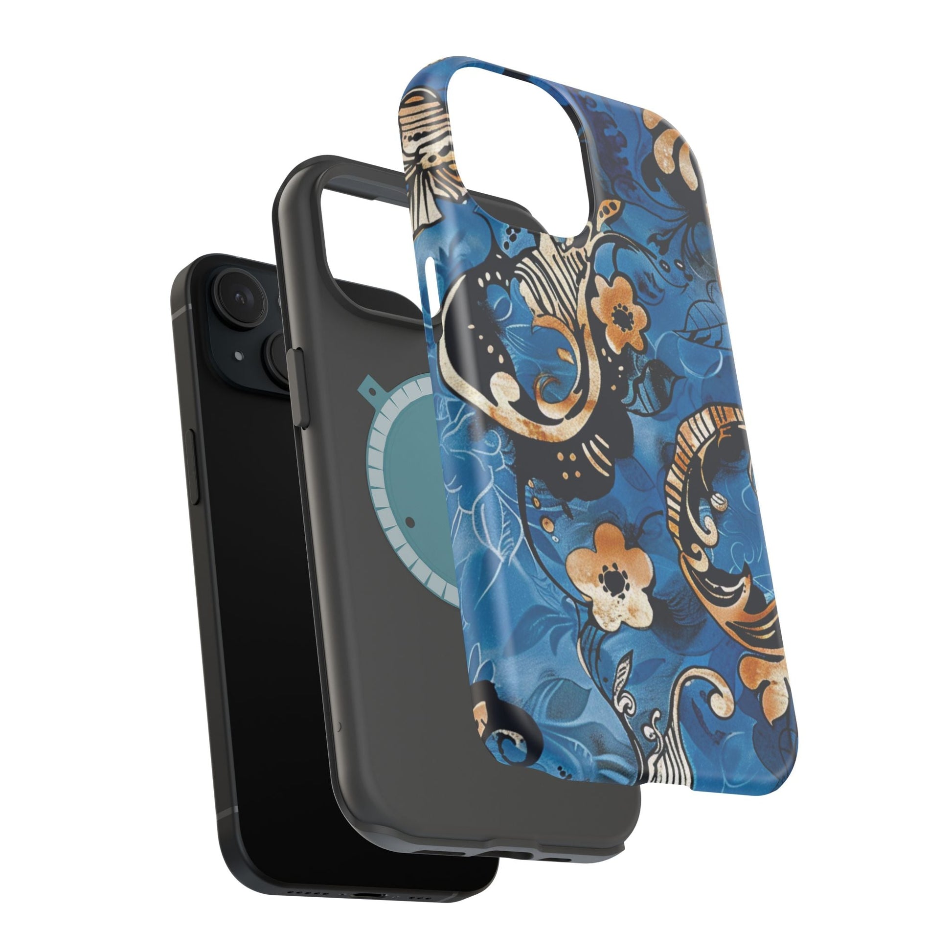 Floral Blue Paisley Magnetic Impact Phone Case - DIGITAL X