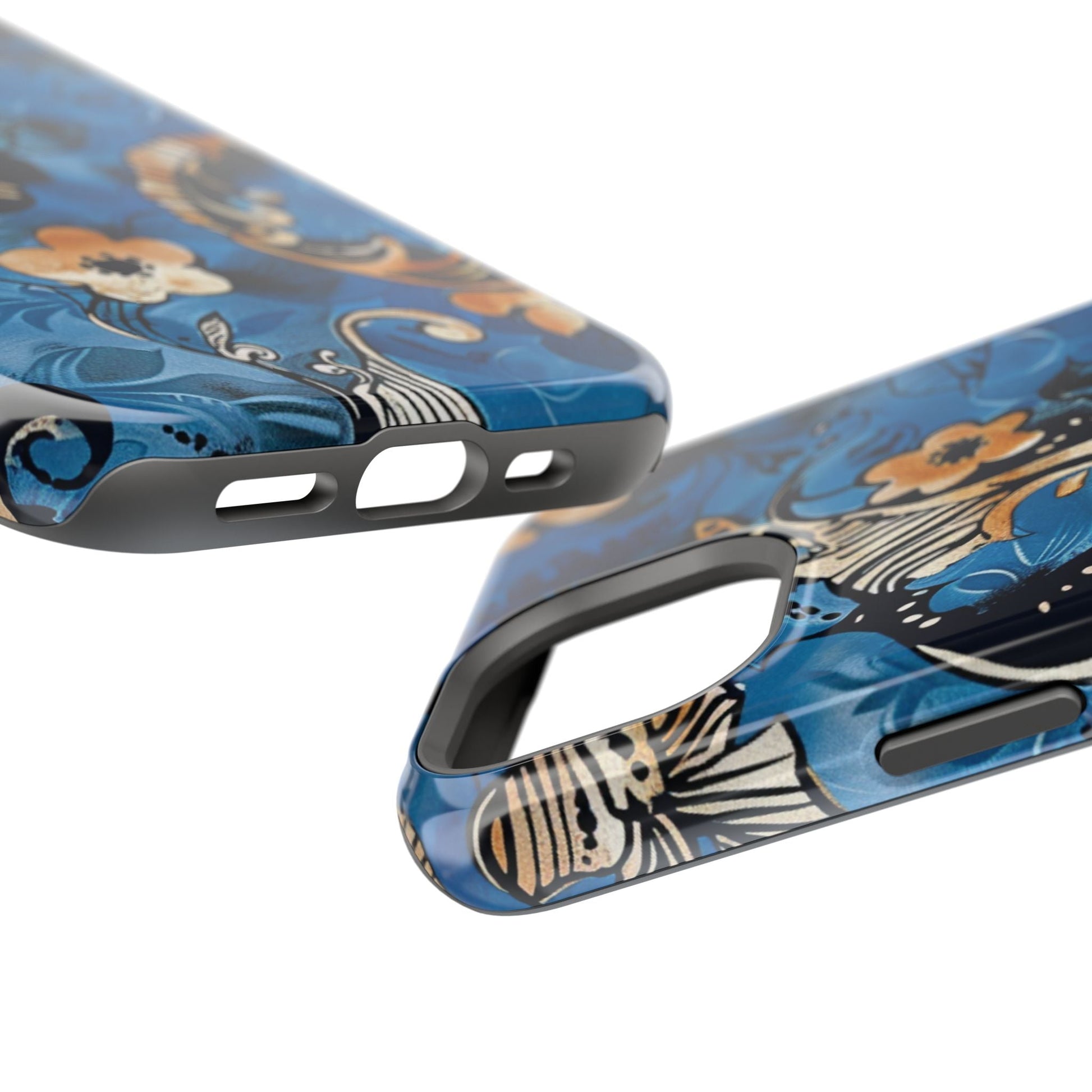 Floral Blue Paisley Magnetic Impact Phone Case - DIGITAL X