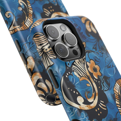 Floral Blue Paisley Magnetic Impact Phone Case - DIGITAL X