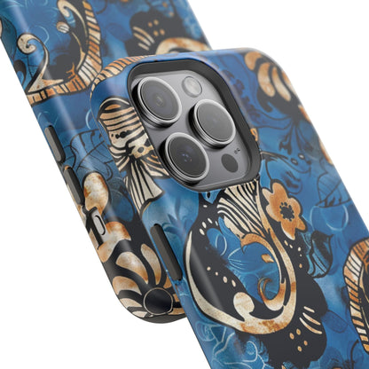 Floral Blue Paisley Magnetic Impact Phone Case - DIGITAL X