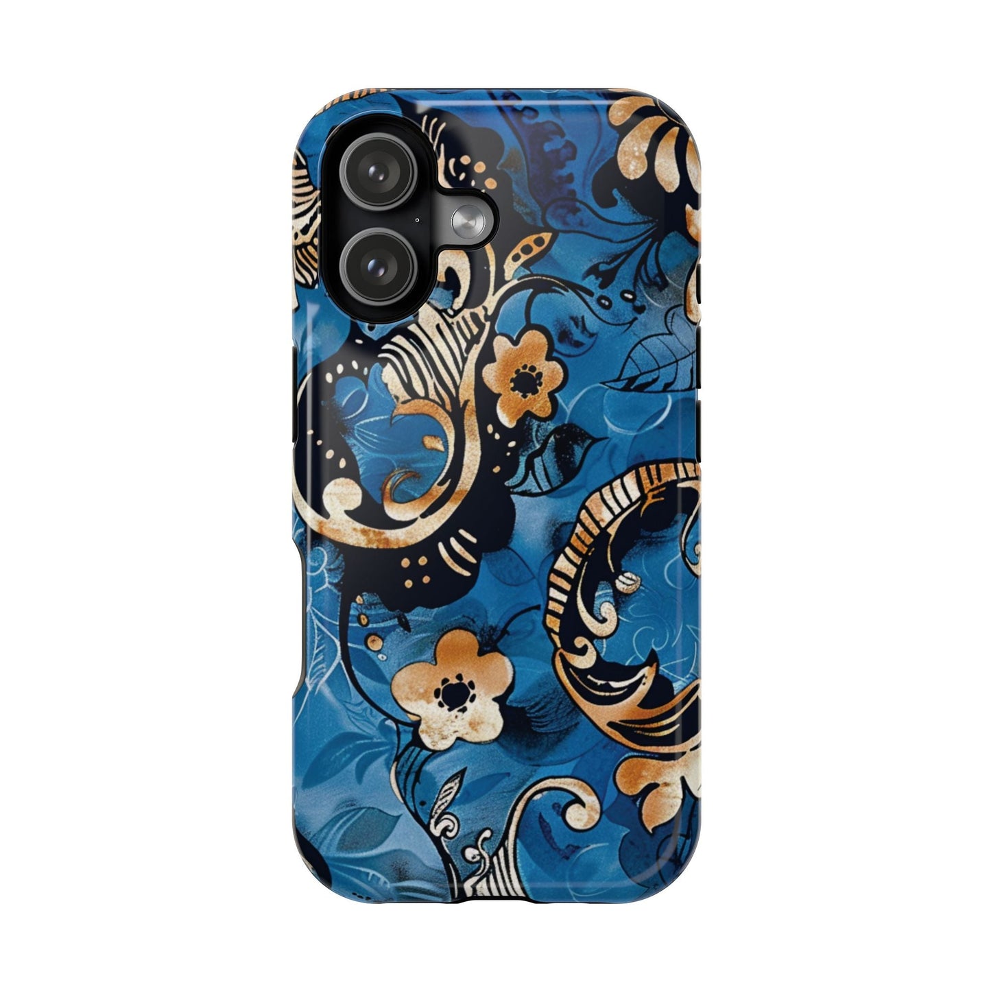 Floral Blue Paisley Magnetic Impact Phone Case - DIGITAL X