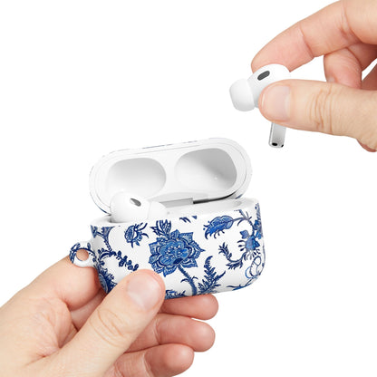 Floral Blue Porcelain AirPod Case — Vintage Delft - Style Protective Cover - DIGITAL X