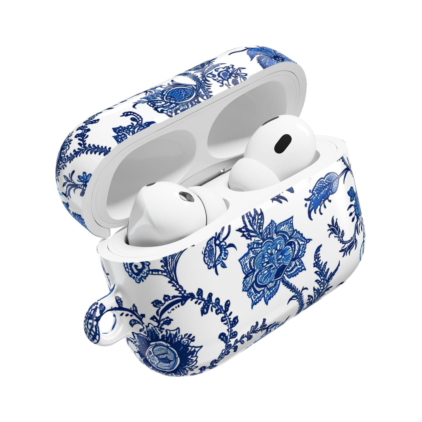 Floral Blue Porcelain AirPod Case — Vintage Delft - Style Protective Cover - DIGITAL X