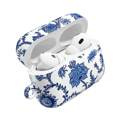 Floral Blue Porcelain AirPod Case — Vintage Delft - Style Protective Cover - DIGITAL X