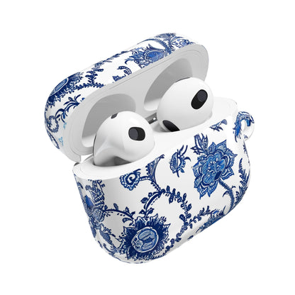 Floral Blue Porcelain AirPod Case — Vintage Delft - Style Protective Cover - DIGITAL X
