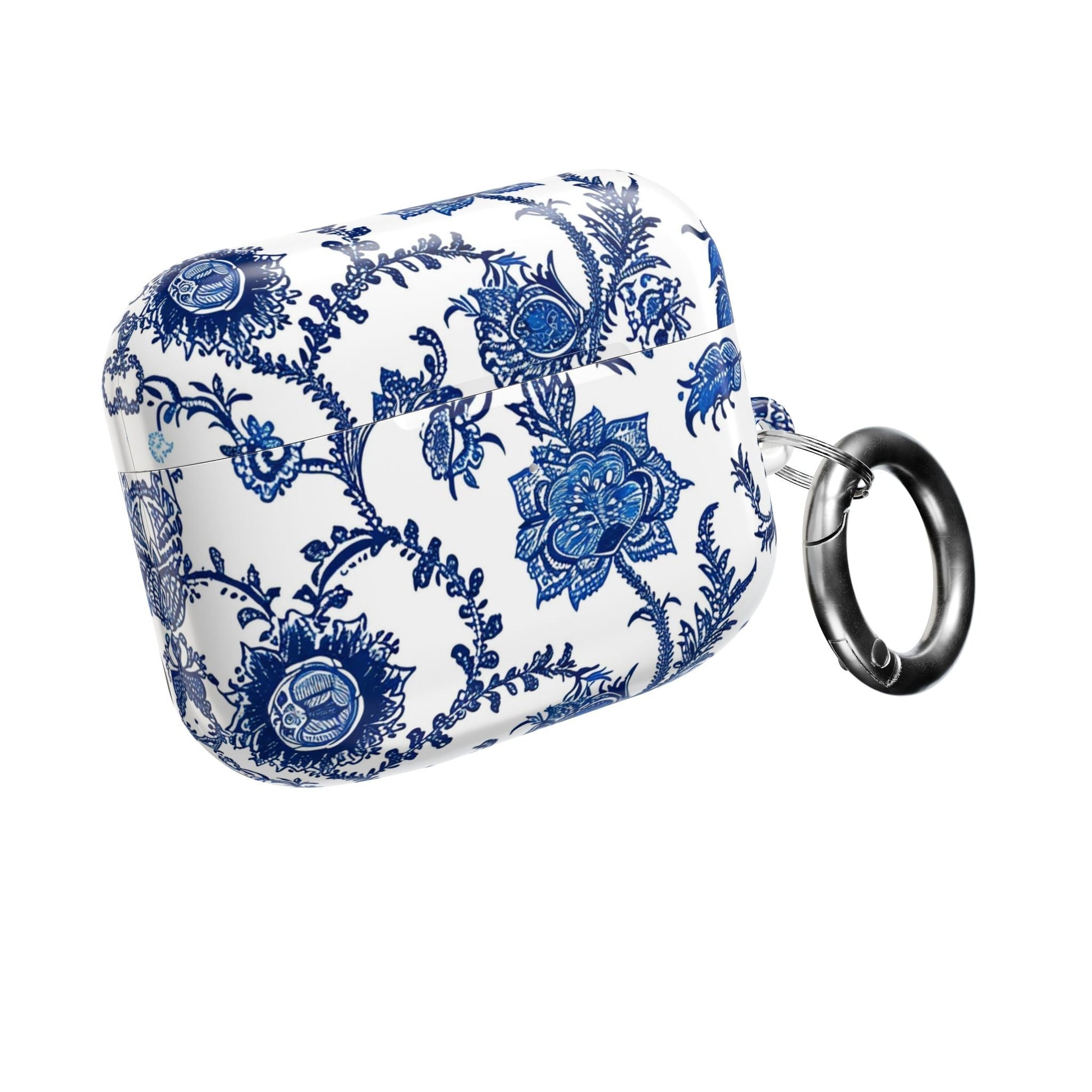Floral Blue Porcelain AirPod Case — Vintage Delft - Style Protective Cover - DIGITAL X