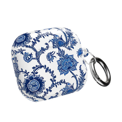 Floral Blue Porcelain AirPod Case — Vintage Delft - Style Protective Cover - DIGITAL X