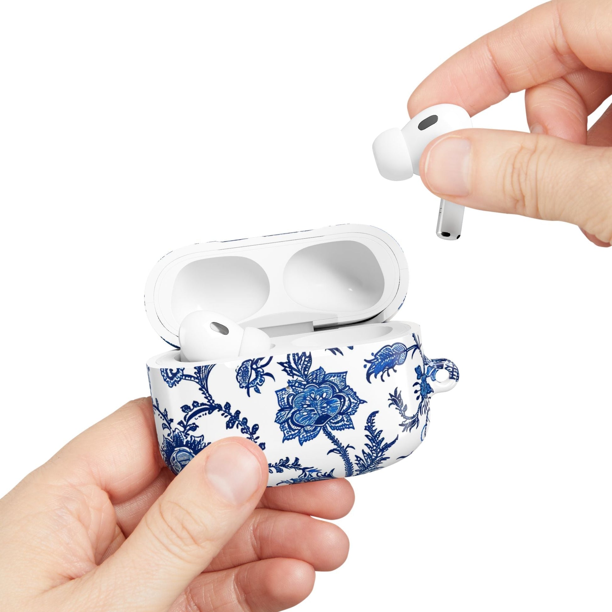 Floral Blue Porcelain AirPod Case — Vintage Delft - Style Protective Cover - DIGITAL X