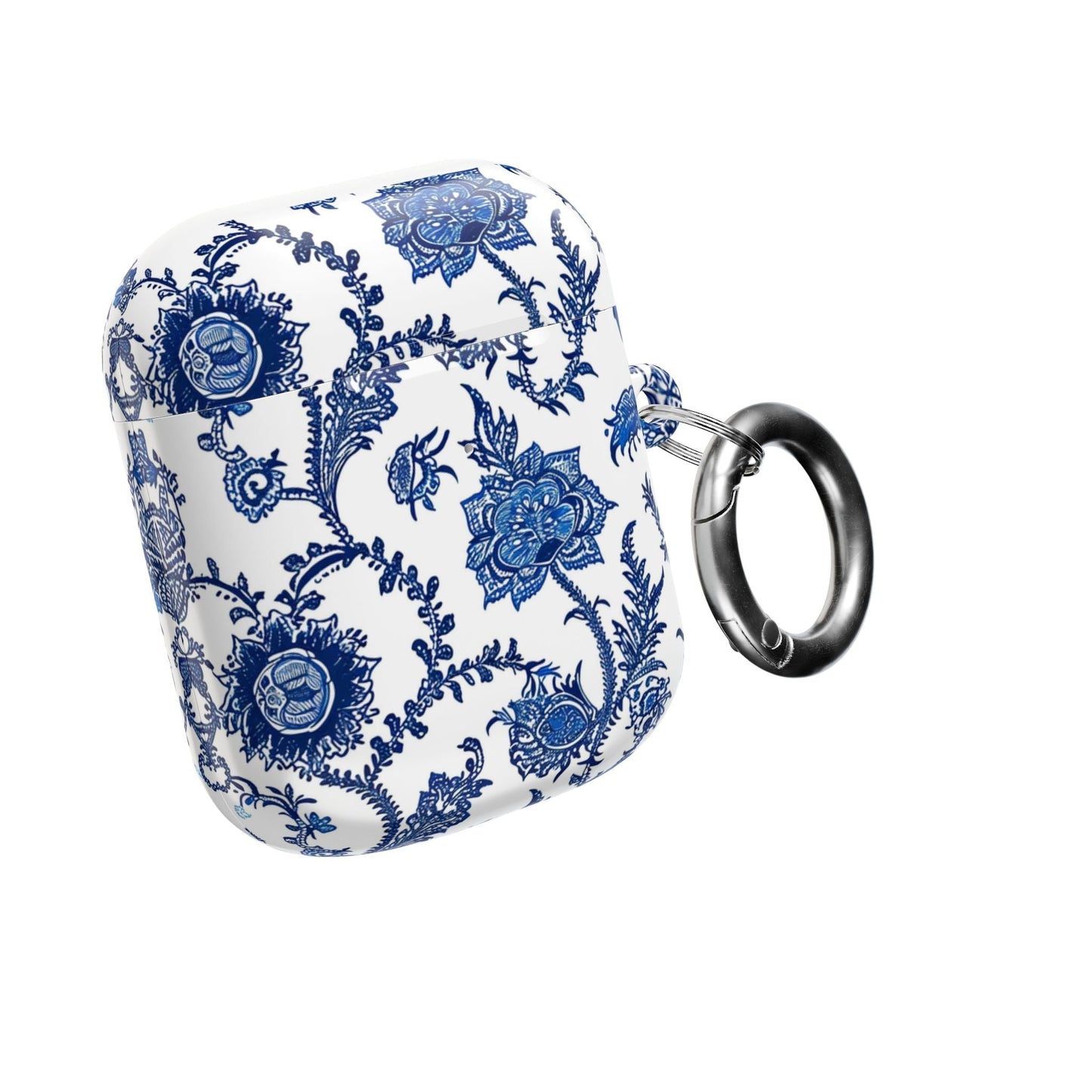Floral Blue Porcelain AirPod Case — Vintage Delft - Style Protective Cover - DIGITAL X