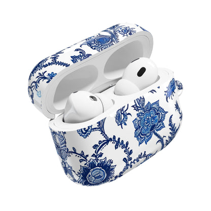 Floral Blue Porcelain AirPod Case — Vintage Delft - Style Protective Cover - DIGITAL X
